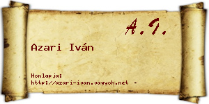 Azari Iván névjegykártya